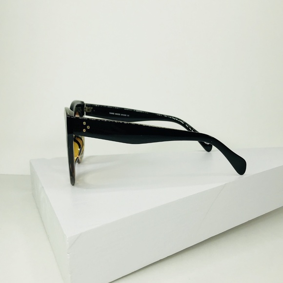 Square Cat Eye Sunglasses Blk/Torti - Picture 6 of 8